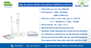Thông số Máy đo pH/Ion để bàn SevenDirect SD50 Pure H2O Kit Mettler Toledo