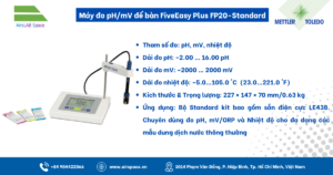 Thông số Máy đo pH/mV để bàn FiveEasy Plus FP20-Standard