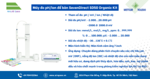Thông số Máy đo pH/Ion để bàn SevenDirect SD50 Organic Kit Mettler Toledo