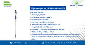 Thông số Điện cực pH InLab Micro Pro-DES