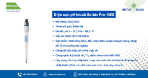 Thông số Điện cực pH InLab Solids Pro-DES