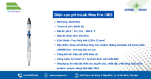 Thông số Điện cực pH InLab Max Pro-DES