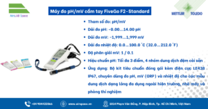 Thông số Máy đo pH/mV cầm tay FiveGo F2-Standard Mettler Toledo