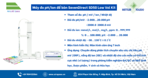 Thông số Máy đo pH/Ion để bàn SevenDirect SD50 Low Vol Kit Mettler Toledo