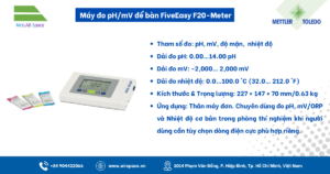Thông số Máy đo pH/mV để bàn FiveEasy F20-Meter Mettler Toledo