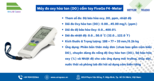 Thông số Máy đo oxy hòa tan (DO) cầm tay FiveGo F4-Meter