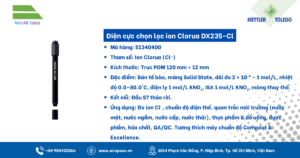Thông số Điện cực chọn lọc ion Clorua DX235-Cl