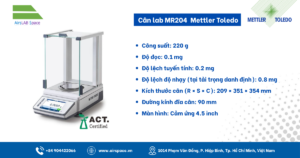 Thông số cân phân tích MR204 Mettler Toledo