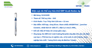 Thông số Điện cực đo thế oxy hóa khử ORP InLab Redox Ag